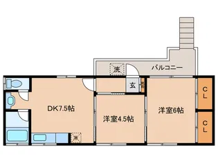 串田ハイツ2号棟【2階】の間取り