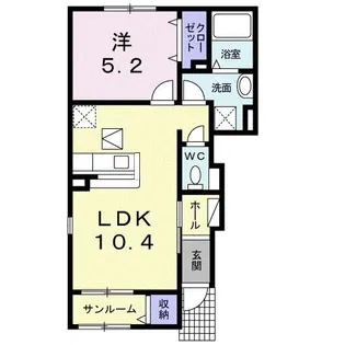 ボヌ・ジュルネ III【1階】の間取り