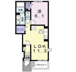 フィオーレ新知【1階】の間取り