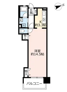 URアーベインなんば【14階】の間取り
