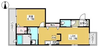 エンゲルベルク中浜【1階】の間取り