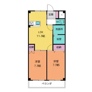 第2西垣マンション【3階】の間取り