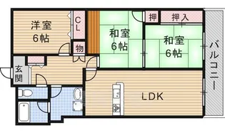 フェルティ摂津【3階】の間取り