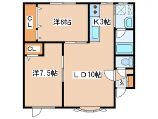 シェ・モア北郷【2階】の間取り