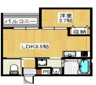 1LDKの間取り画像
