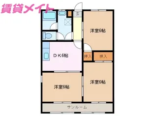 サークルバレー津【2階】の間取り