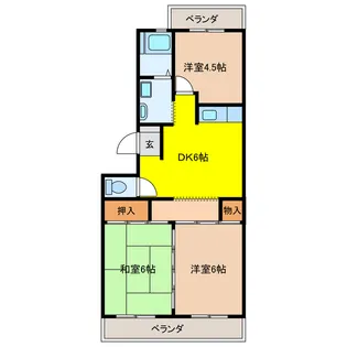 岐阜県大垣市昼飯町【マンション】の間取り