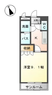 ルトゥール【1階】の間取り