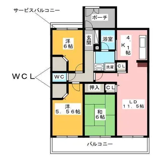 コスモ川口グレイスフォルム【8階】の間取り