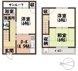 大阪府八尾市太田5【一戸建】の間取り