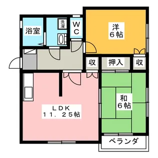 フラットサ-ド【2階】の間取り
