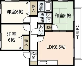 エクレール岡本【2階】の間取り