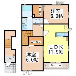 ピュアハイツ・翠A【2階】の間取り
