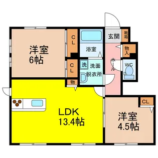 グリーンファーストみやこ【1階】の間取り