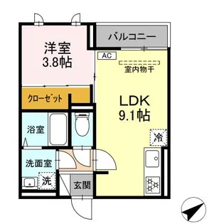 D Tribute西谷(ディートリビュート)【3階】の間取り