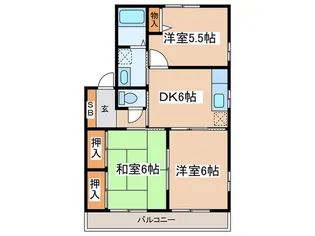 ハイツ丸久A棟【2階】の間取り