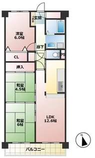 のむら中小島ガーデンヒルズ3番館【6階】の間取り