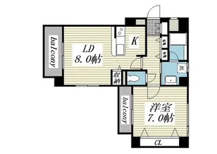 ヴィアーレ広瀬【9階】の間取り