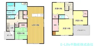 熊本県菊池郡大津町大字室【一戸建】の間取り