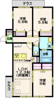 東京都世田谷区玉川台1【マンション】の間取り