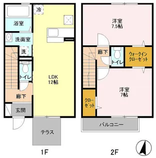 東京都国立市谷保【一戸建】の間取り