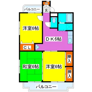 センタービレッジA【1階】の間取り