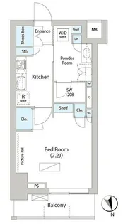 バウスフラッツ日本橋馬喰町【11階】の間取り