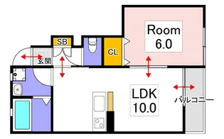 プティ―シュシュ庭瀬北 北棟【1階】の間取り