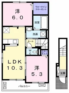 コートリバー II【2階】の間取り