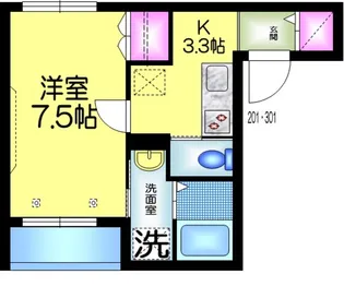 1Kの間取り画像