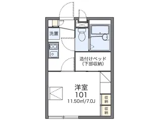 レオパレス幸福の花【1階】の間取り