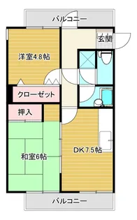 ライオンズマンション熊本中央【2階】の間取り