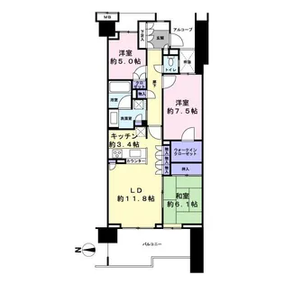 グランドメゾン東戸塚2番館【10階】の間取り