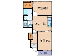 岡山県浅口市金光町占見新田【アパート】の間取り