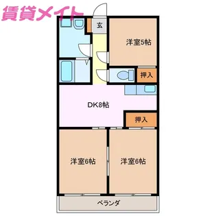 プレミアムレジデンス鈴鹿B棟【3階】の間取り