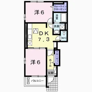 ウィステリア ブルーム B【1階】の間取り