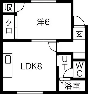 北海道恵庭市中島町2【アパート】の間取り