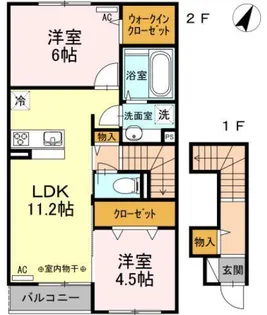 銀河タウンB【2階】の間取り