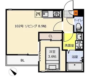 千葉県千葉市中央区道場南1【アパート】の間取り