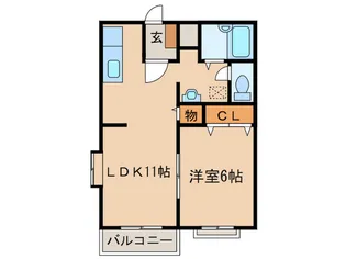 サンパレス岩倉A【1階】の間取り