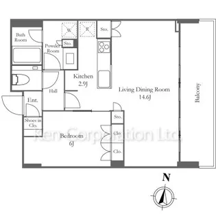 THE YOKOHAMA FRONT TOWER【32階】の間取り