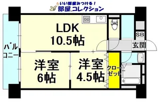 小川レジデンス【6階】の間取り