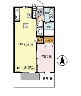 セジュールモナリエ篠山【1階】の間取り