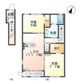 フレスタB【2階】の間取り