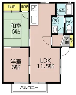 アメリオ闘竜B棟【1階】の間取り