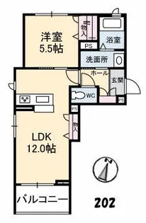 シャーメゾンエルモーソ【2階】の間取り
