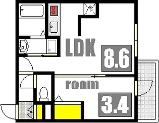 月光南観音 八番館【2階】の間取り