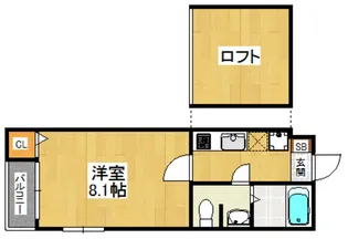 プレジャー福大前【1階】の間取り