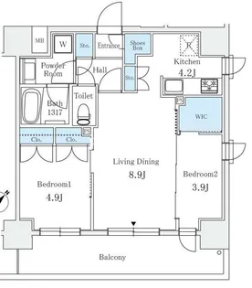 サンライズ茅場町【8階】の間取り