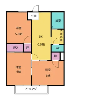 ポワソンボワールA【2階】の間取り